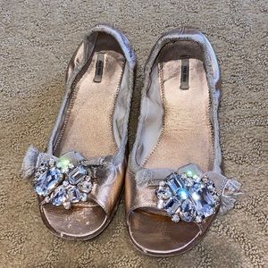 Miu miu crystal open toe flats size 38.5